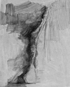 9) LIFTED FIGURE Graphite on paper, 38