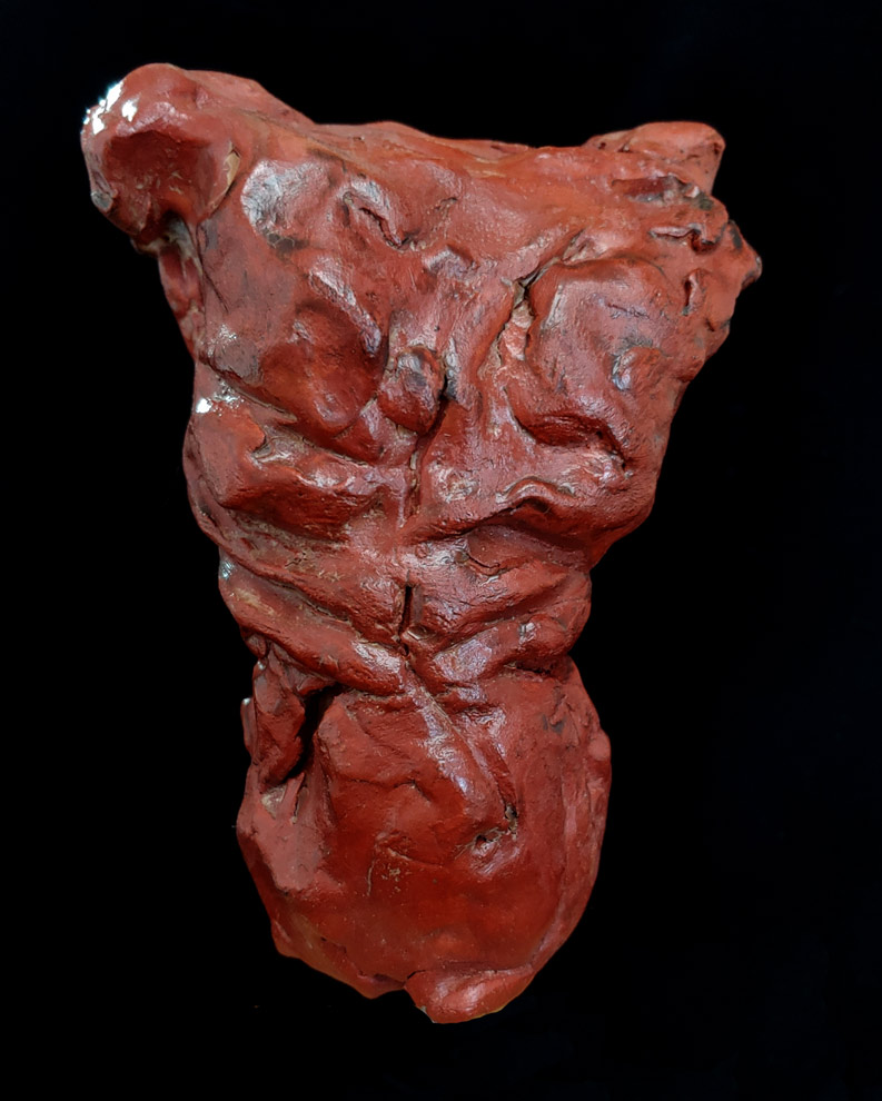Small Red Torso, Terra-Cotta sculpture, Ed Smith, approx 6" tall