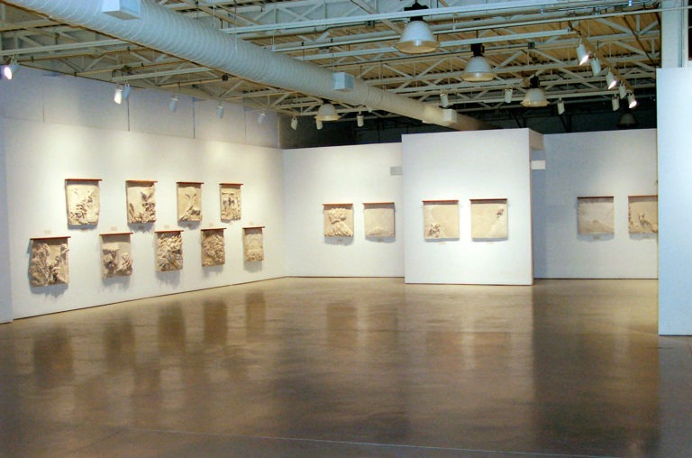 Ed-Smith-GRAND-BATTLE-installation-view-Ed-Smith-50-relief-sculptures-768x508